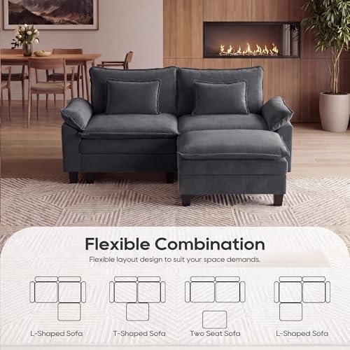 Image of URRED Oversized Modular Sectional Sofa,Dark Gray:87 inch L Shaped