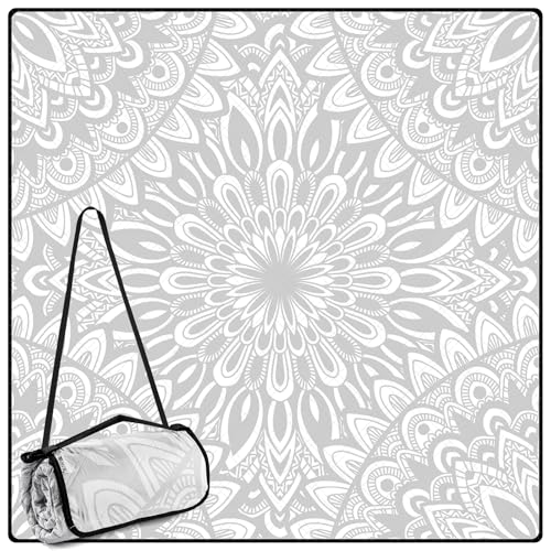 DEWUR Manta de pícnic impermeable lavable, manta de playa, sin arena, XXL, manta de camping, esterilla de playa aislada con parte inferior de aluminio impermeable (gris pavo)