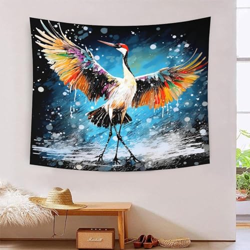 Tapisserie grue blanche 3D pour cacher un mur blanc sans faire de travaux