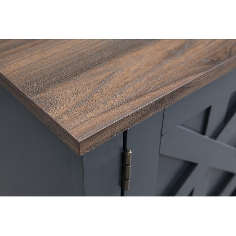 Overstock 54" Faux Raw Wood TV Stand for 60" TVs - 54" in Width Navy Natural Finish French Country, Rustic E ntertainment Units, Display Units