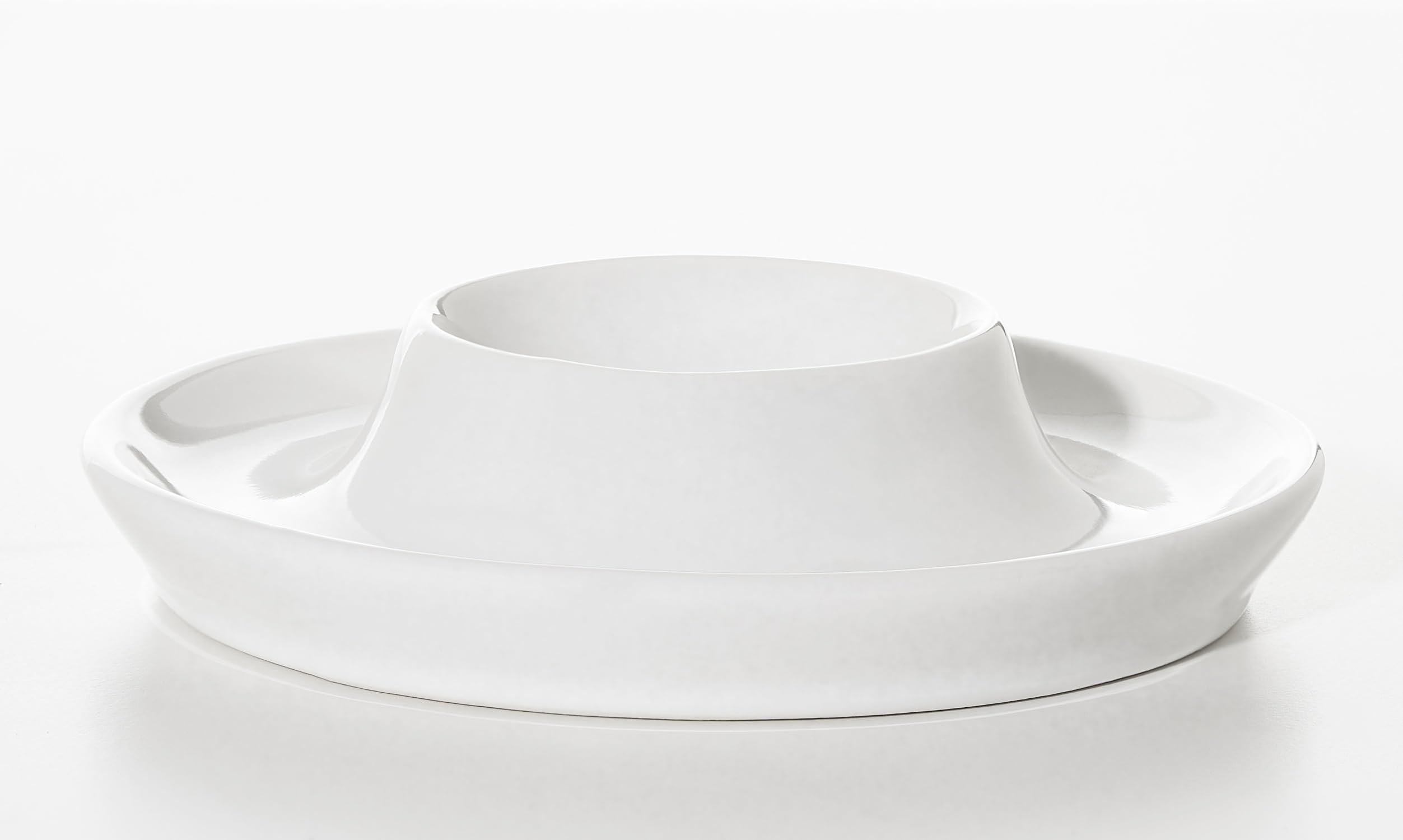 Provance 6er Set Eierbecher aus Porzellan in weiß im schlichten Design passend für alle Küchen Frühstückstisch Eierhalter Eierständer Maße: 2,2cm Höhe und 9,5 cm Breite