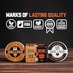 Beard Balm for Men, 2oz Sandalwood & 2oz Citrus Scent, w/Jojoba Oil & Shea Butter, Styling Cream for Men, Moisturizer & Softener, Beard Care Leave in Conditioner (2 Pack) - Image 3