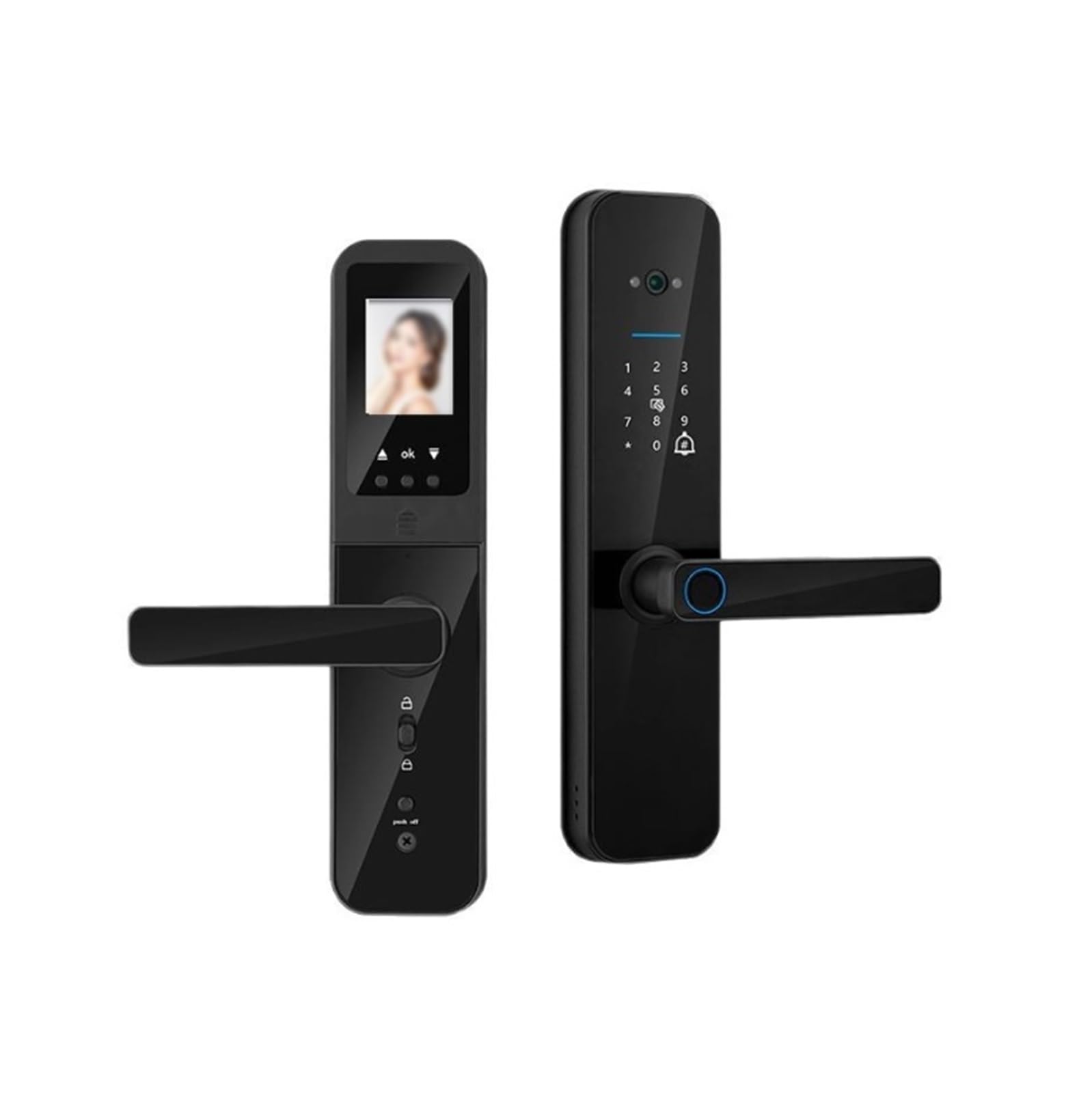 serrure connectée Serrure intelligente à empreintes digitales, avec caméra, serrure électronique numérique sans clé for porte d'entrée, for bureau, maison, chambre à coucher digitale