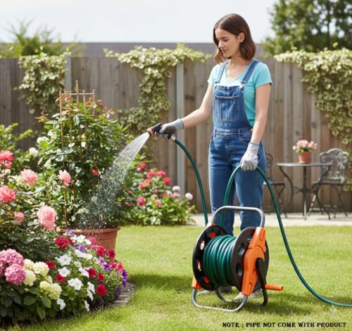 Image of Dolphy Portable Garden Water Pipe Hose Reel Cart