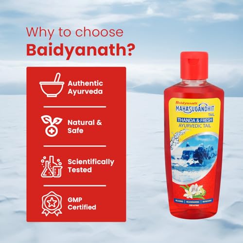 Image of Baidyanath Ayurved Mahasugandhit Tail (500 ml) - Ayurvedic Oil | Helps To Calms The Mind, Induces Deep Relaxation | For Natural Sleep, Relieves Stress, Anxiety, Tension And Headache