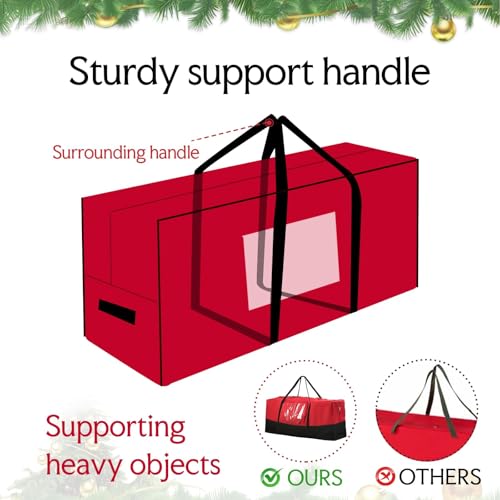 Image of Christmas Tree Storage Bag 10 Ft Artificial Tree 600D Oxford Storage Bag | Waterproof Christmas tree storage bag (68x20x30in) Dual smooth zippers, reinforced handles & label pocket dust /moisture-proof