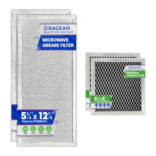 Comparison: Best Stove And Microwave Set 11 Bagean Grease Microwave Vent Filter W10208631A and Charcoal 8206230A Whirlpool Microwave Filter Replacement Combo Pack - Aluminum Mesh and Carbon Filters Refresh The Kitchen Stove Oven Air (2-Sets)