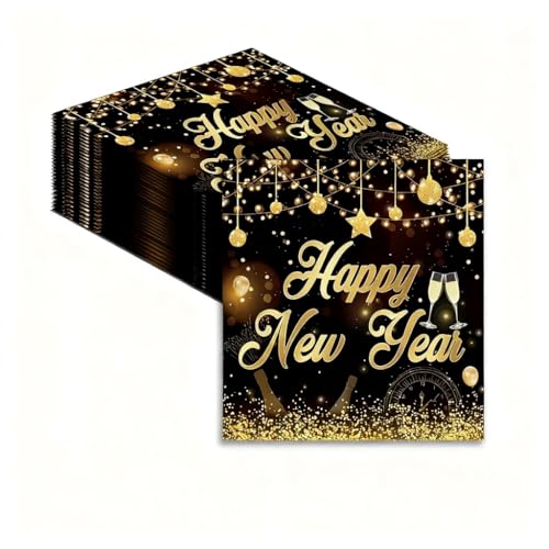 tovaglioli carta festa Capodanno 50 pezzi 33x33cm decorazioni...