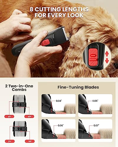DOG CARE Dog Clippers for Grooming, Cordless Rechargeable Low Noise Dog Shears with 2 Speeds, Fine Tuning Blades, Professional Heavy Duty Dog Grooming Clippers, Pet Hair Clippers for Dogs Cats DOG CARE Dog Clippers for Grooming, Cordless Rechargeable Low Noise Dog Shears with 2 Speeds, Fine Tuning Blades, Professional Heavy Duty Dog Grooming Clippers, Pet Hair Clippers for Dogs Cats