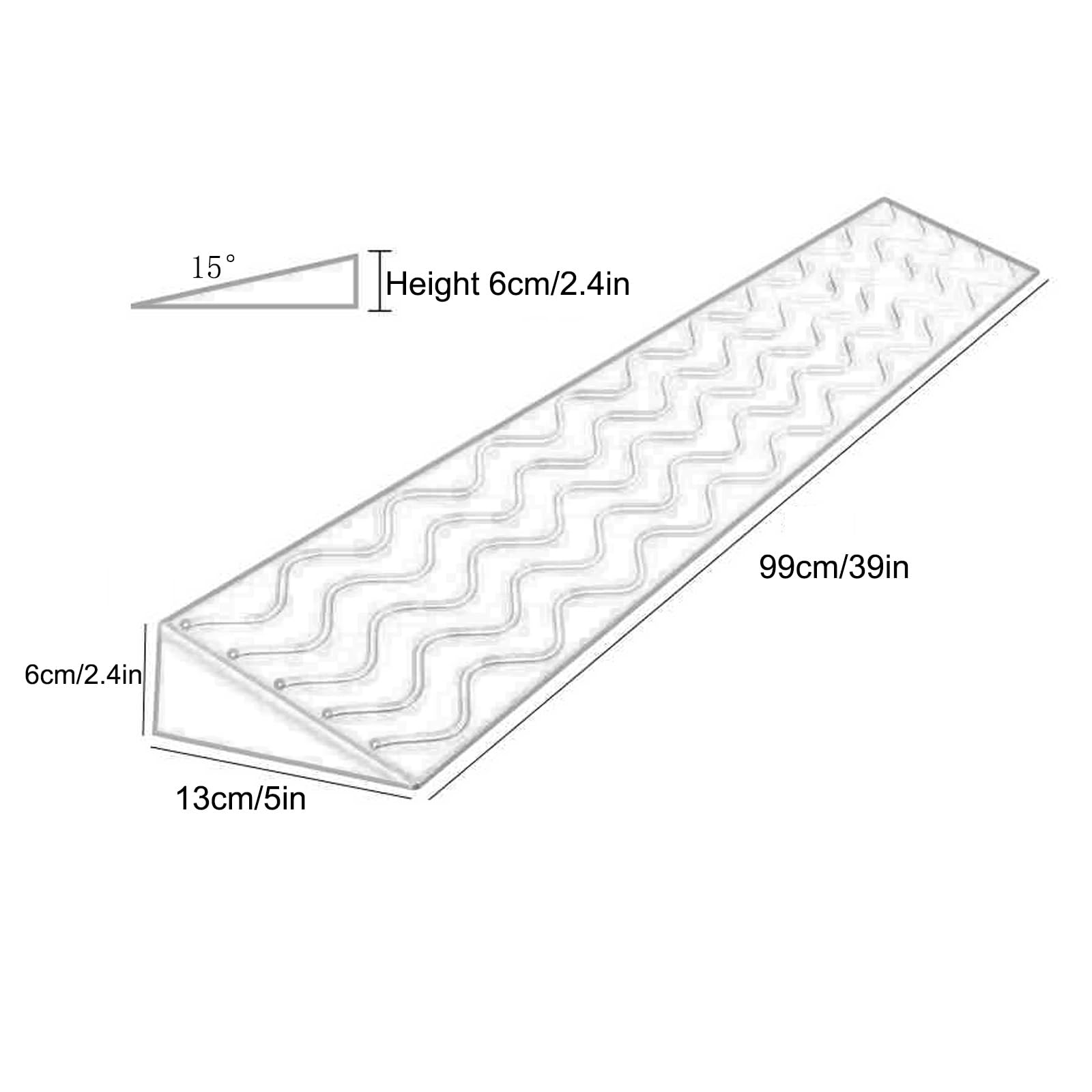 Rampa Coche de Transición de 1 a 10 cm de Altura, Rampas Sillas de Ruedas con Capacidad de 300 Kg, para Silla de Ruedas, Cochecito, Cortable(Black,99 * 13 * 6cm/39 * 5 * 2.4in)