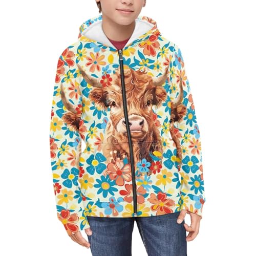 Belidome Unisex Kids Zip Up Hoodie Long Sleeve Hooded Sweatshirt 6-16Y Athletic Sports Jacket for Sports Running3