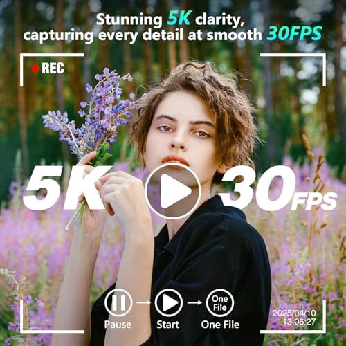 5K Digital Camera, 64MP Cameras for Photography with 6X Optical Zoom & Autofocus, WiFi Vlogging Camera for YouTube Video, Dual-Lens, 2 Batteries, 64GB Card & Flash, Best Cameras for Content Creators - Image 3