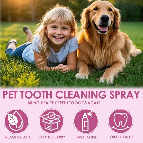 200ml Zahnpflege Spray für Hunde & Katzen,beugt Zahnstein & Mundgeruch,Für frischen Atem,effektive Zahnreinigung,einfach anzuwenden ohne Bürste