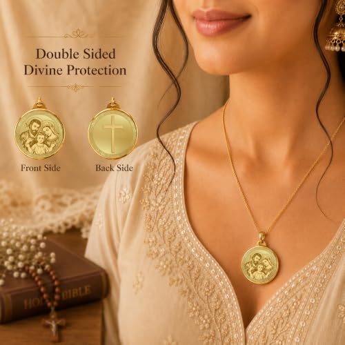 Image of DIVINITI 24K Gold Plated Double-Sided Religious Pendant with Premium Gift Box, Spiritual Locket for Men & Women, Devotional Jewellery for Gifting & Everyday Wear