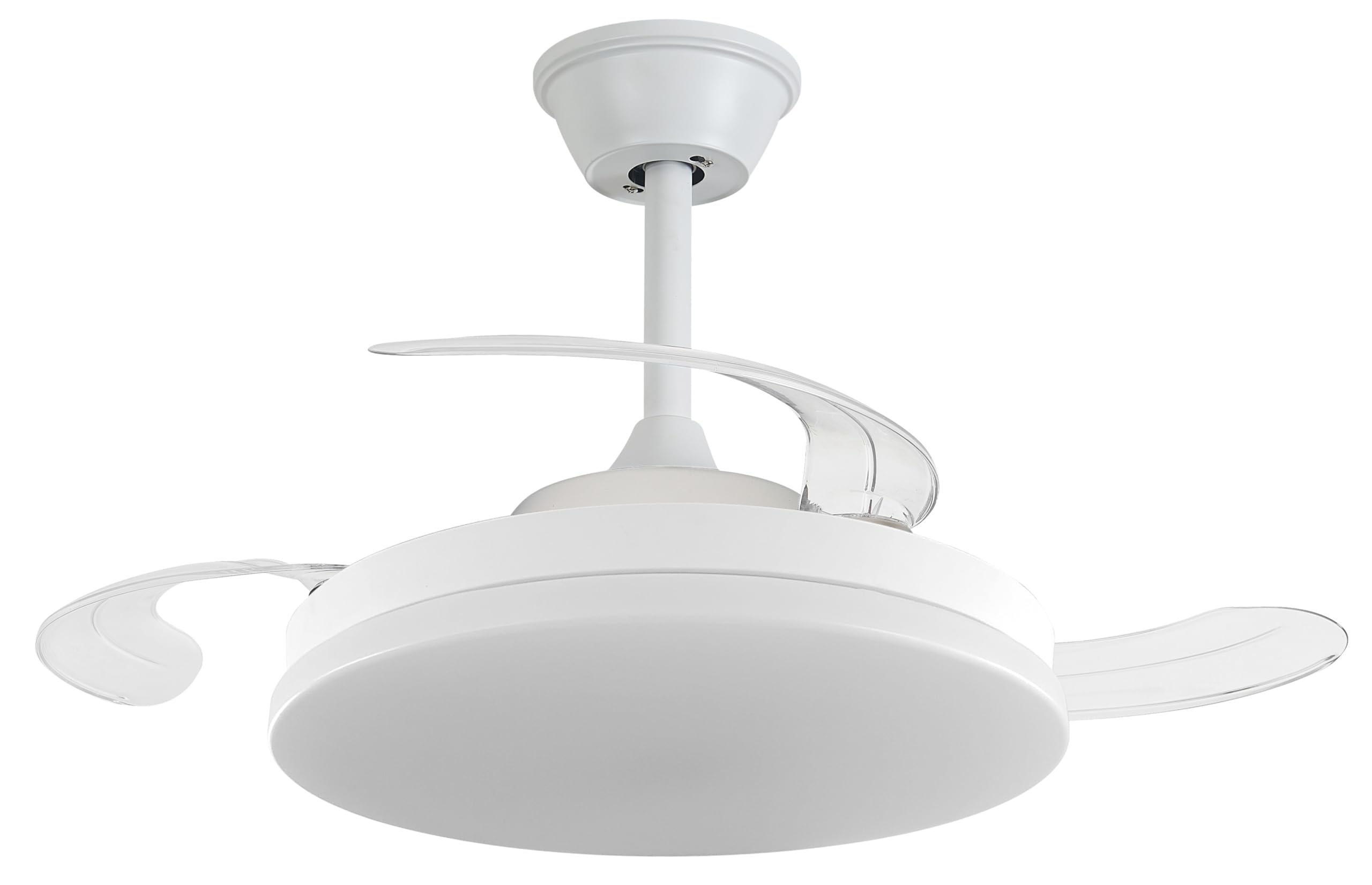 NARVI Ventilador de Techo Silencioso | Control Remoto | 3 Palas Transparentes | Iluminación LED Ajustable 45W | Motor DC Eficiente | Función Invierno/Verano | Blanco — view 6