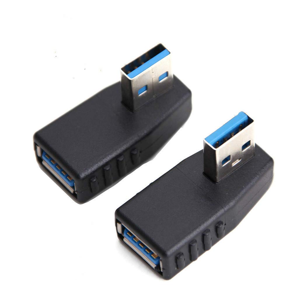 Oxsubor USB 3.0 Adapter 90 Degree Male to Female Coupler Connector Plug Left Angle and Right Angle