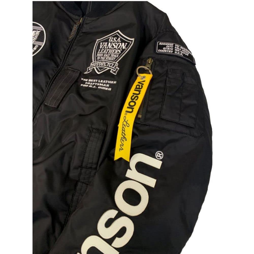 VANSON バンソン　MA-1ジャケット　防寒防水　秋冬　VS22108W VANSON バンソン MA-1 フライトジャケット エンブレム 刺繍
