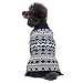 Blueberry Pet 4 Patterns Vintage Tinsel Knit Fair Isle Dog Sweater in Midnight Blue, Back Length 16", Pack of 1 Clothes for Dogs