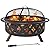 Sunnydaze Black Crossweave Steel Wood-Burning Outdoor Fire Pit - Includes Spark Screen, Poker and Cover - 36-Inch Round