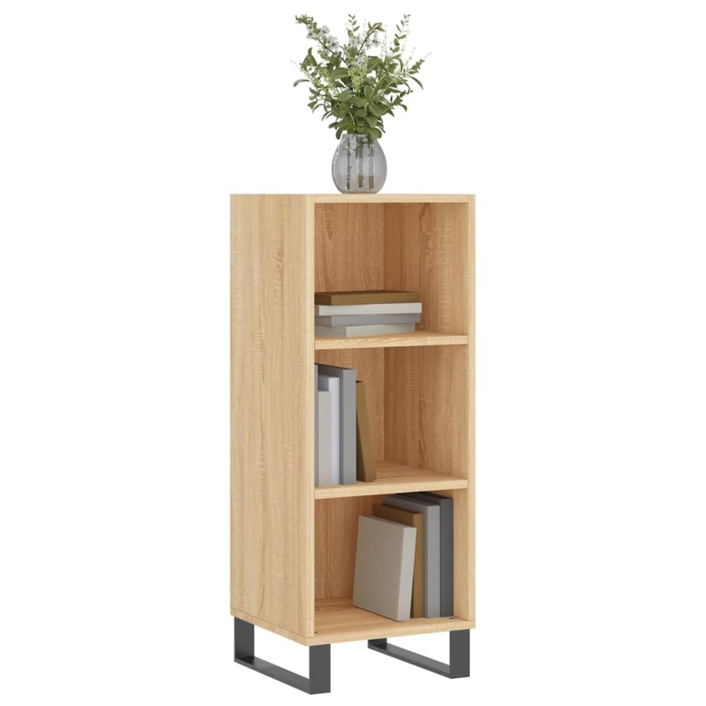 Sideboard Sonoma-Eiche 34,5x32,5x90 cm Holzwerkstoff mit viel Stauraum für Wohnzimmer Esszimmer Flur Büro und mehr, platzsparendes Design, langlebiges Material, inklusive Wandhalterung