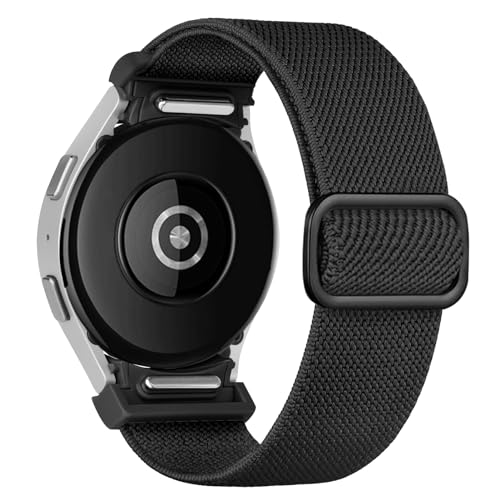 One Click Galaxy Watch 6 Band for Samsung Galaxy Watch 6 4 5 Band 40mm 44mm/Watch 6 4 Classic 47mm 43mm 42mm 46mm/Watch 5 Pro 45mm, 20mm No Gap Elastic Nylon Sport Band Women Men