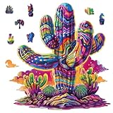 Picture of Ruikiyart Wooden Puzzles for Adults, 5MM 500 Pieces Cactus Wooden Jigsaw Puzzles, Plant Puzzle Games Unique Shapes Gift for Kids Family Games for Adults Home Decor(15.7"*16.6")