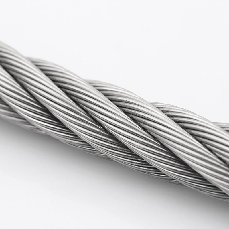 Drahtseil Edelstahl, Stahlseil 1-20M Durchmesser 0,3-10mm 304 Edelstahl Draht Seil 1X7 7X7 7X19 Struktur Kabel Weicher Angeln Hebe Lager(7x19 Structure,20M,5.0mm)
