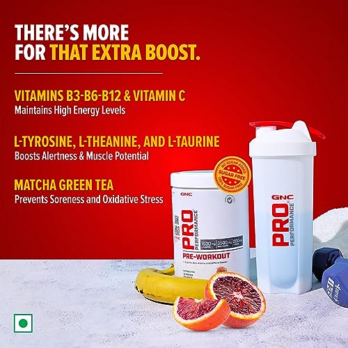 Image of GNC Pro Performance Pre-Workout | 360 gm | 30 Servings | Boosts Pump & Energy | Speeds Up Recovery | 1500 mg L-Arginine | 3500 mg Beta-Alanine | 200 mg Caffeine | Blood Orange