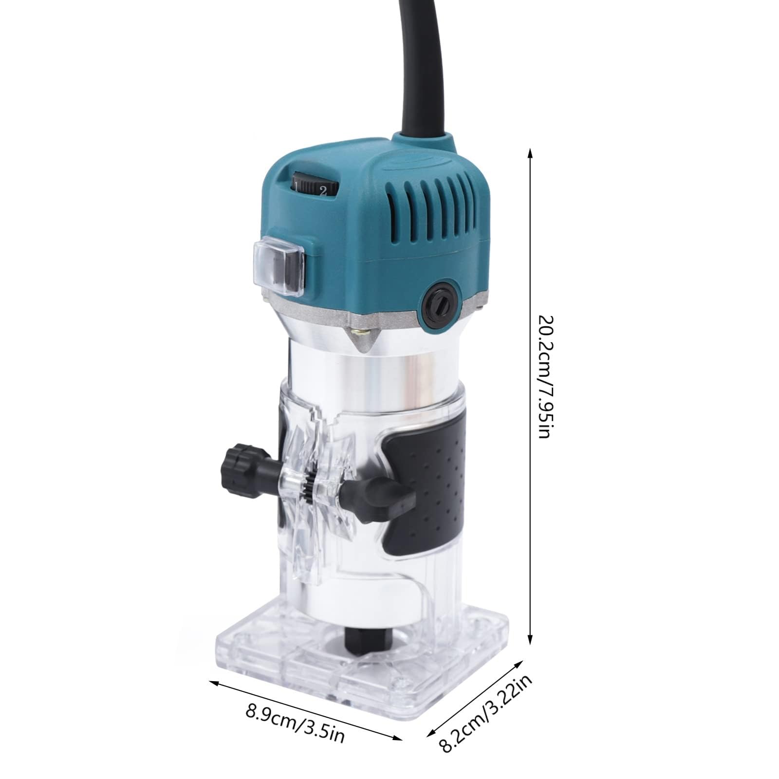 Strumento per fresatrice palmare, Utensili per rifinitura per Lavorazione del Legno con 6 velocità variabili, fresatrice per rifinitura da 30000 Giri/min con 15 Punte per fresatrice per Legno