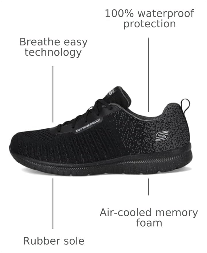 Image of Skechers Women's Virtue Dryspell | Casual, Waterproof, Memory Foam, Breathe Easy Technology, Vegan