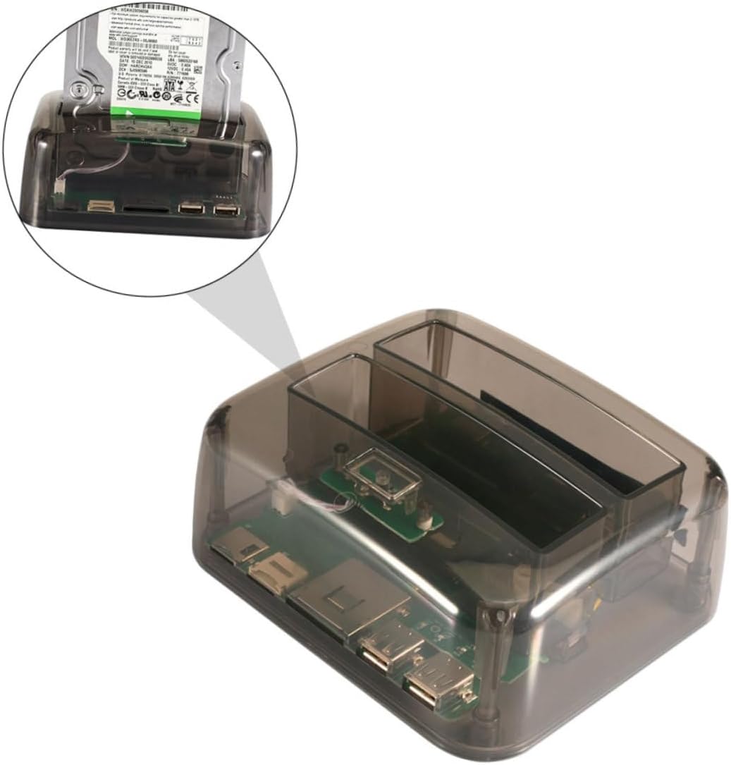 Angoily 1pc Multi-Function Dual-Disk Hard Drive Reader USB Supports Drives for Home Office Storage Movie Streaming and Gaming Black Design Us