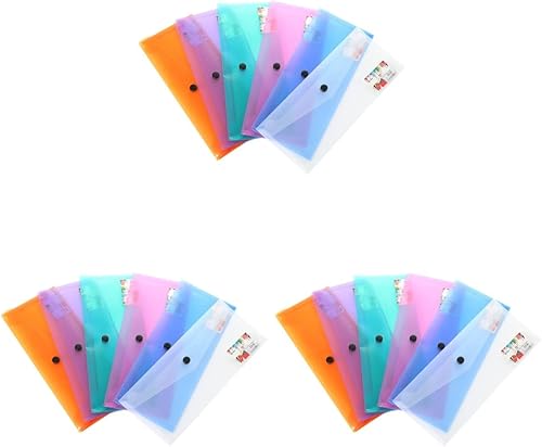 18 sobres de papel de polietileno, organizador de archivos, almacenamiento para adolescentes, bolsas de color aleatorio, bolsa de color aleatorio,