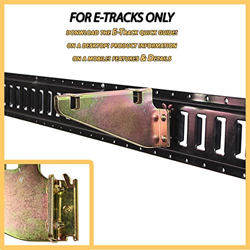 2 E Track Fixed Shelf Brackets | DIY Zinc-Plated Accessories for Shelves in Enclosed Trailer, Truck, Warehouse, Garage