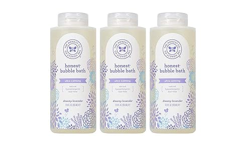 The Honest Company Baño de burbujas hipoalergénico de lavanda calmante con ingredientes botánicos derivados naturalmente, lavanda de ensueño, 12