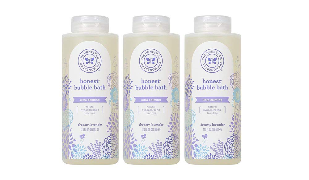 The Honest Company Calming Lavender Hypoallergenic Bubble Bath with Naturally Derived Botanicals, Dreamy Lavender, 12 Fluid Ounce (3 Bottles)