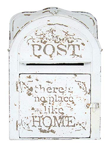 White Painted Tin Wall Mounted Mailbox, 10 1/4 Inch #TOP29