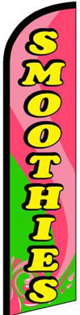 MWS Smoothies Pink/Green/Yellow Windless Banner Advertising Marketing Flag
