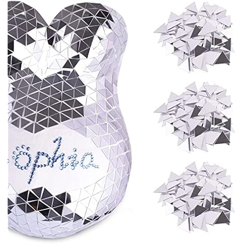 3D DIY Removable Modern Decorations, 300 Pcs Silver Mirror Decals for Decorating Your Pregnancy Cast (Acrylic Accessories Bag) Cover