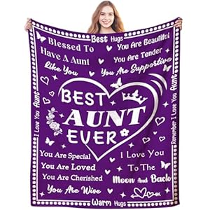 Soft Lightweight Auntie Blanket - Aunt Gifts from Niece Nephew, 50"x40" - Perfect for Christmas, Thanksgiving, Valentines Soft Lightweight Auntie Blanket Aunt Gifts from Niece Nephew 50×40 Perfect for Christmas Thanksgiving Valentines