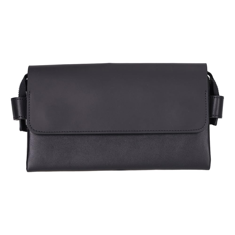SOLIVA Pochette da polso in vera pelle – Piccola borsetta con tasche con cerniera e chiusura magnetica – Elegante e funzionale borsa per donna e uomo – 12,5 x 21,5 cm