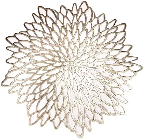 Snowkingdom Set of 12 Gold Metallic Placemats Laminated Vinyl Rou...