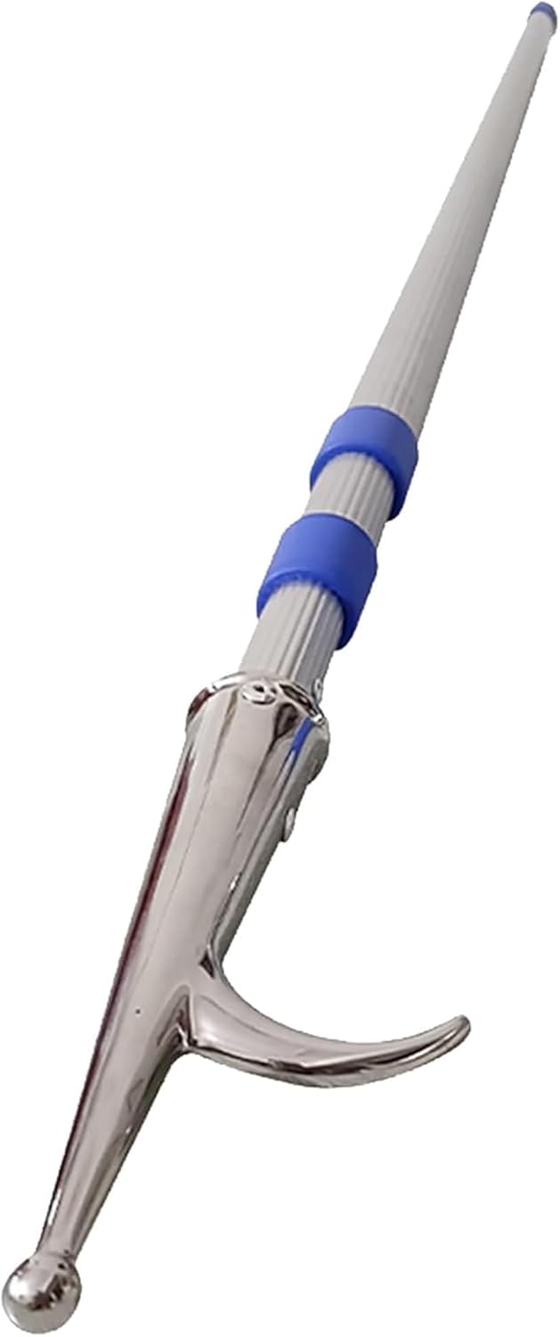 Aluminum Alloy Automatic Telescoping Boat Hook, Mooring Rope Dock Hook，with Retractable Aluminum Pole,300cm Long
