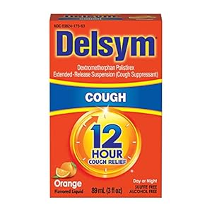 Delsym Cough Relief Medicine, Powerful Cough Relief for 12 Good Hours, Cough Suppressing Liquid, 1 Pharmacist Recommended, Orange Flavor Adult 3 Fl Oz (Pack of 1)