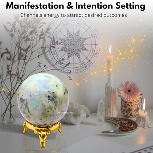 Image of Certified Hackmanite Crystal Ball for Meditation - Premium Crystal Vastu Items for Home and Feng Shui Items for Good Luck - Ideal for Pooja Supplies and Spiritual Practices (1.5 inch Inch)