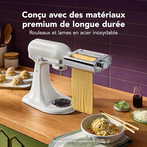 Accessoire en acier inoxydable KitchenAid 5KSM3MPA rouleau à pâtes durable