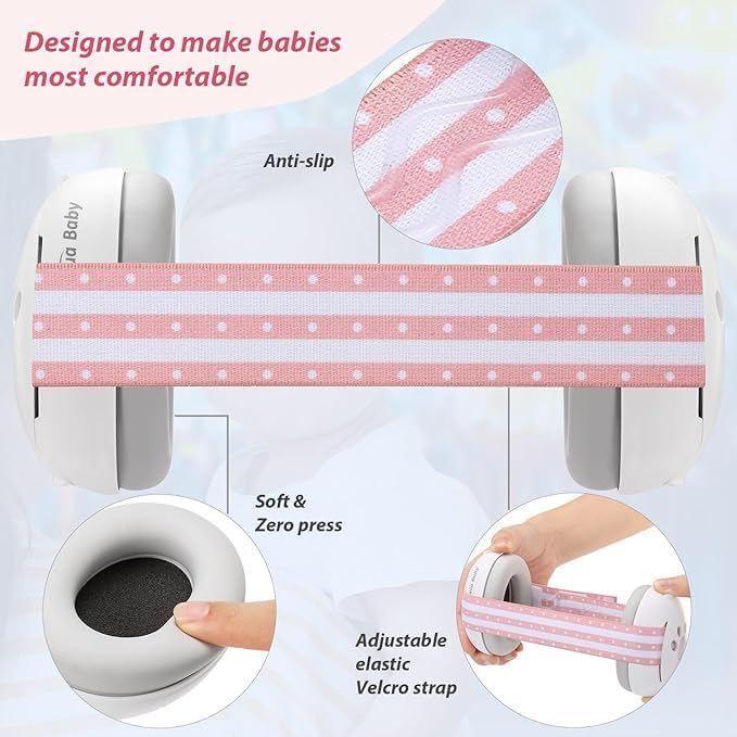 Image of PAPAL Baby Ear Muffs - Hearing Protection for Infants & Toddlers (0-3 Years), Adjustable & Soft, 25 dB Noise Cancelling - Sleep Better, Travel Easier