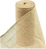 Natural Loose Weave Burlap Ribbon Garland 6 in x 10yd -serger Edges