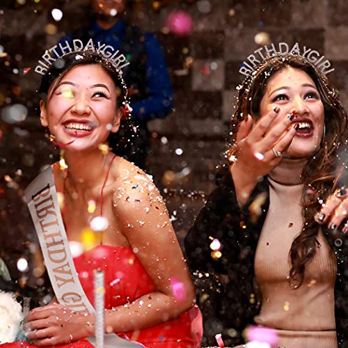 Aoprie Rose Gold Birthday Tiara And Crown With Sash For Women - Rhinestone Princess Headband And Happy Birthday Accessories thumb #3