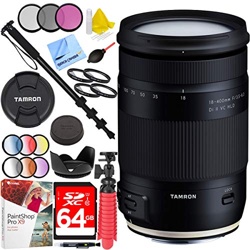 Tamron 18 400mm F 3 5 6 3 Di Ii Vc Hld All In One Lens For Canon Mount Bundle With 64gb Memory Card 72mm Filter Sets 72mm Filter Kit Paintshop Pro Tripod And Accessories 5 Items Afb028c 700 Buy