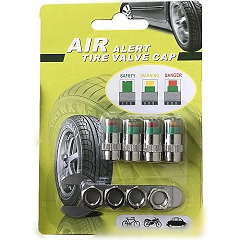 Cunluna 4pcs Tires Pressure Monitor Indicator Car Bicycle Valve Cap Sensor Eye Alert Cover